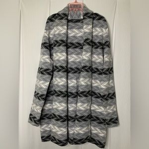 Adrienne Vittadini Grey Chevron Open Front Cardigan See Measurements Tag removed